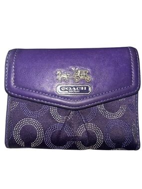 Coach Madison Dotted Op Art Medium Wallet – Purple & Silver